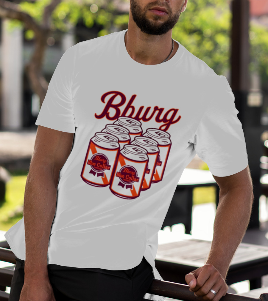 Bburg Blue Collar Football Cans T-Shirt