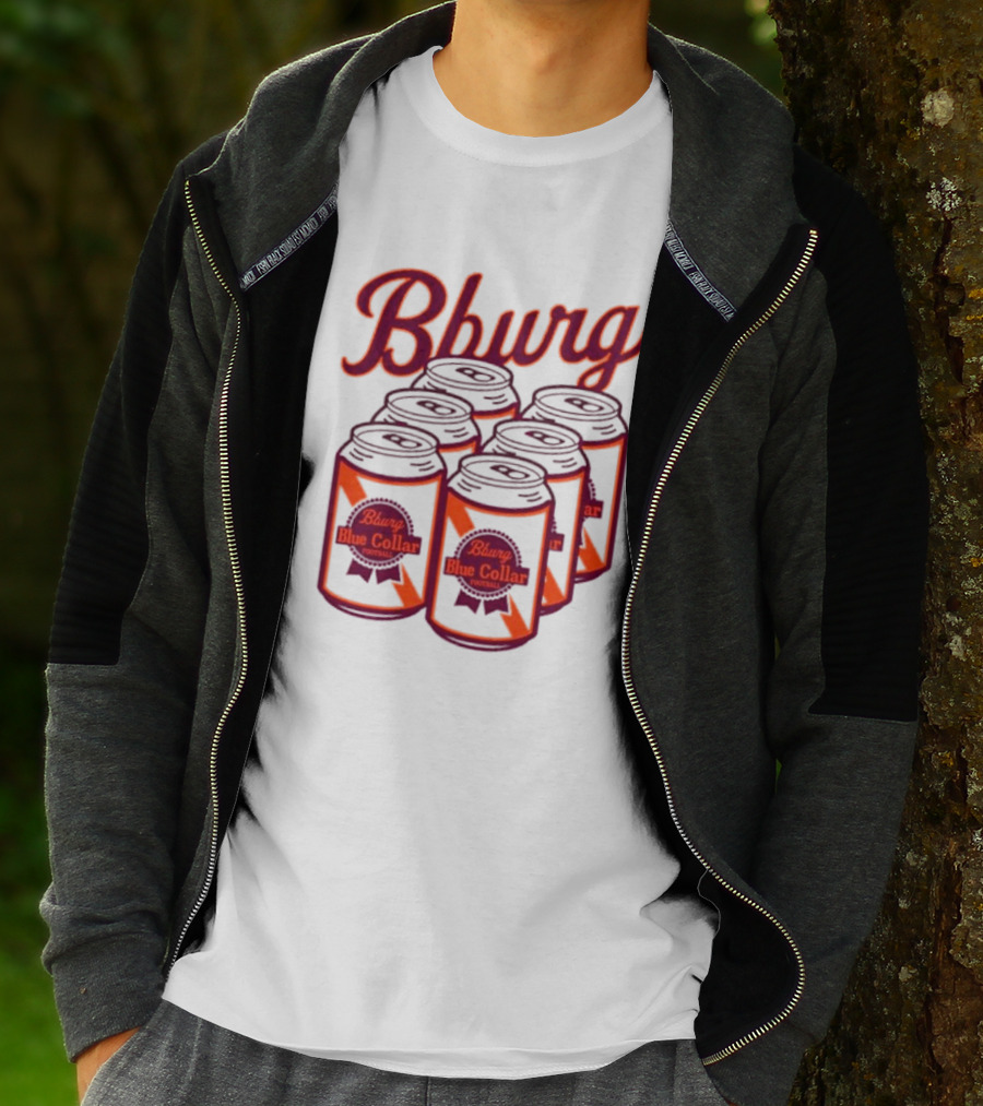 Bburg Blue Collar Football Cans T-Shirt