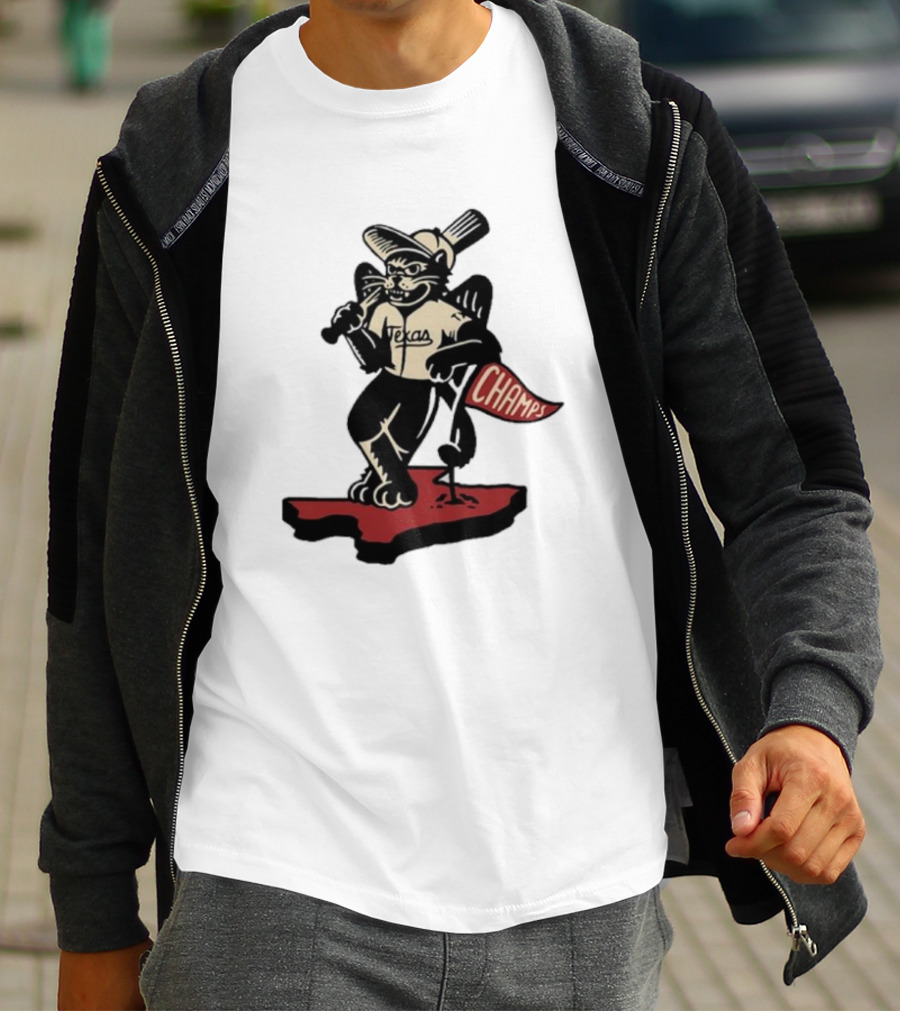Texas Champs Bisonball Mascot Victory T-Shirt