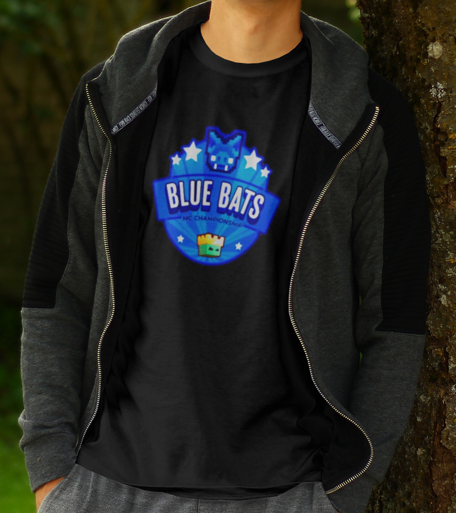 Blue Bats MC Championship Starry Badge Minecraft Competition T-Shirt