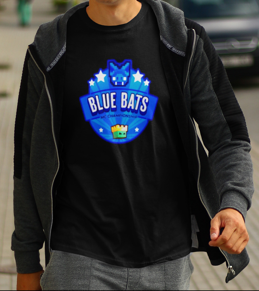 Blue Bats MC Championship Starry Badge Minecraft Competition T-Shirt