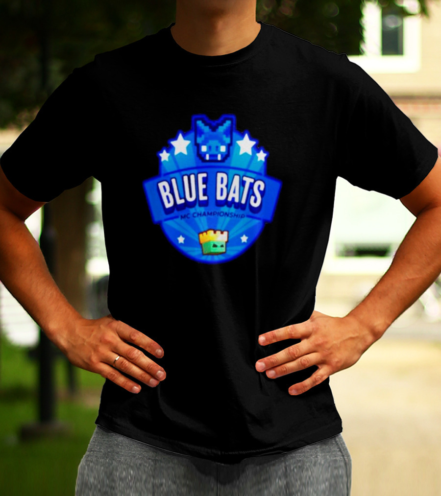 Blue Bats MC Championship Starry Badge Minecraft Competition T-Shirt