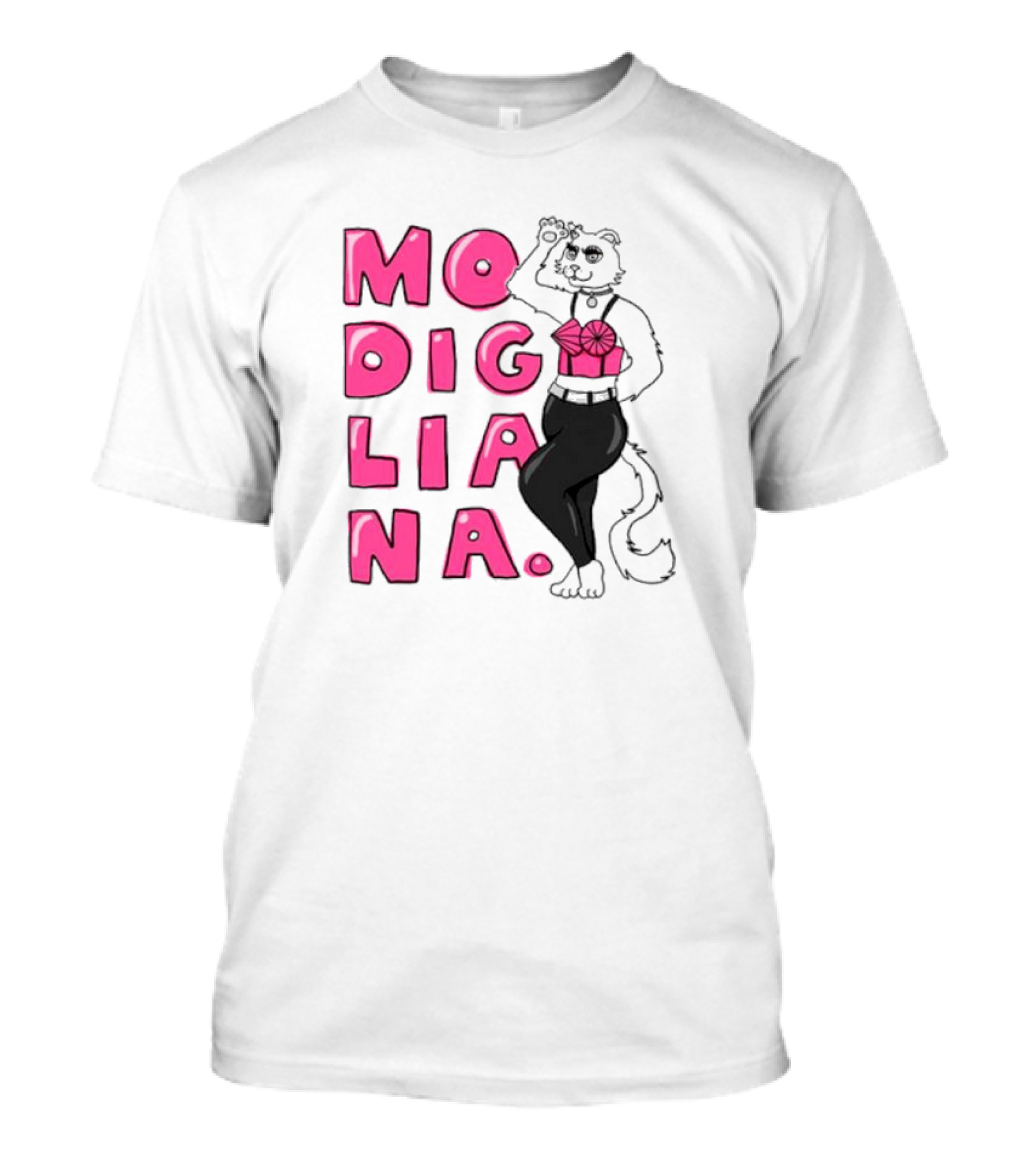 Modigliana Cat Fashion Style T-Shirt