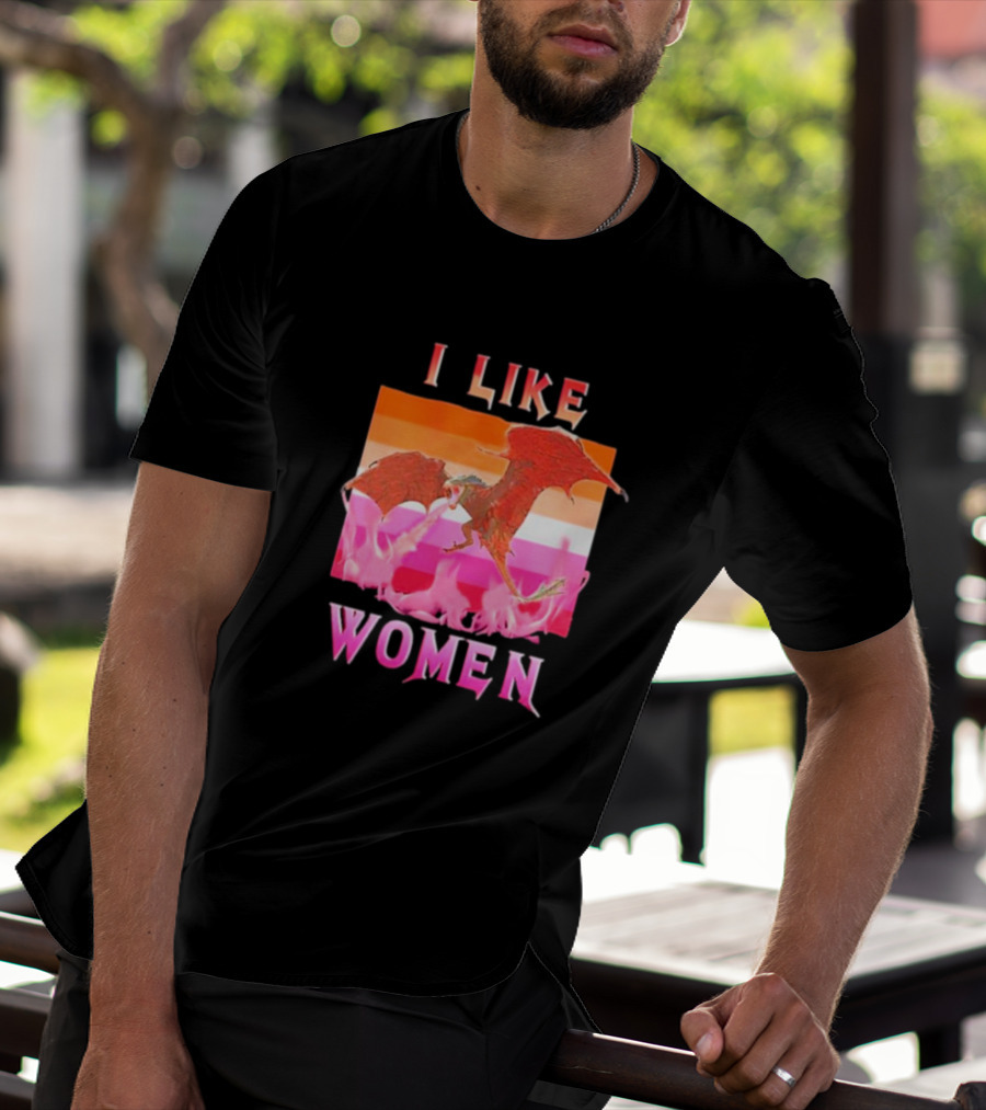 I Like Women Dragon Lesbian Flag T-Shirt