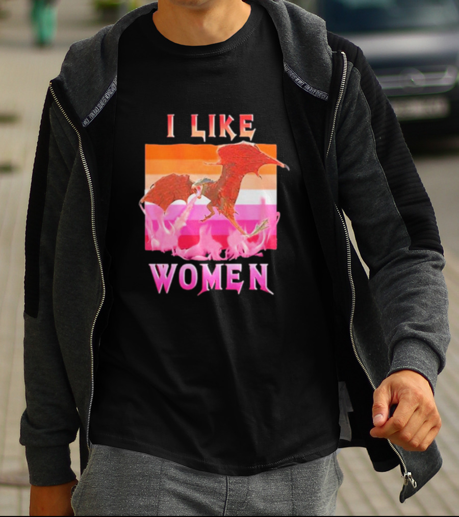 I Like Women Dragon Lesbian Flag T-Shirt
