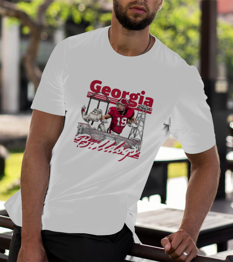 Georgia Bulldogs Brock Bowers Sanford Stadium Collegiate Landmarks T-Shirt
