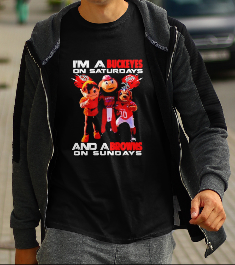 Buckeyes And Browns Football Fans United On Weekends T-Shirt