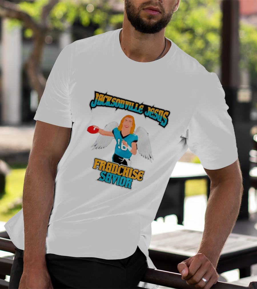 Jacksonville Jesus Franchise Savior Trevor Lawrence Angel Wings Football T-Shirt