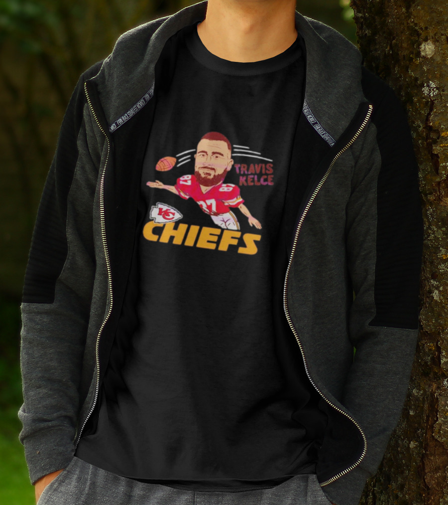 Travis Kelce Kansas City Chiefs Football Cartoon T-Shirt