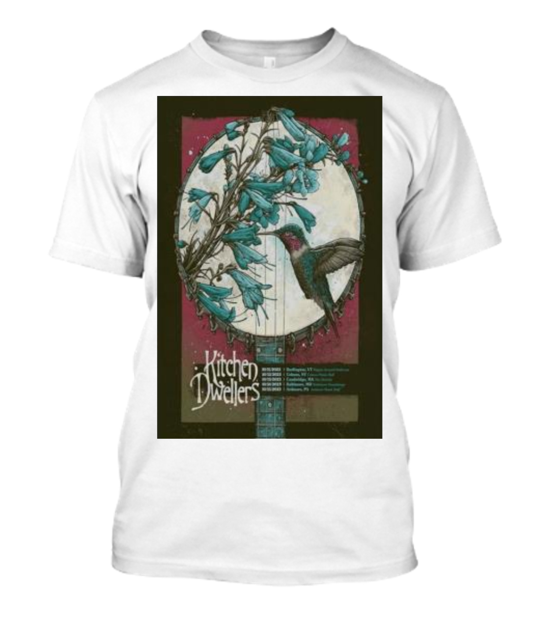 Kitchen Dwellers October 14 Burlington VT Nectar's Banjo Hummingbird T-Shirt