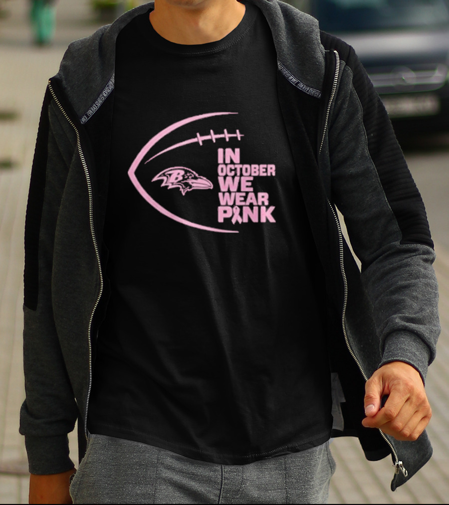 NFL Baltimore Ravens In October We Wear Pink T-Shirt