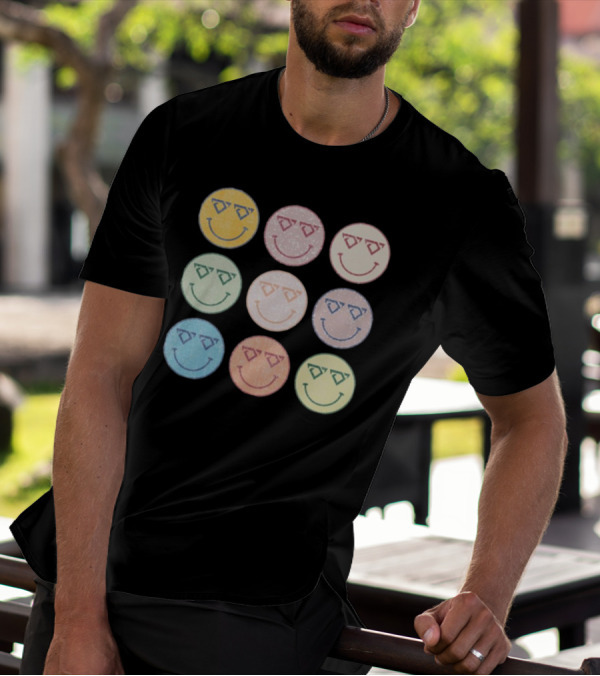Cody Johnson Cojo Smiley Sunglasses Nine Colorful Faces T-Shirt