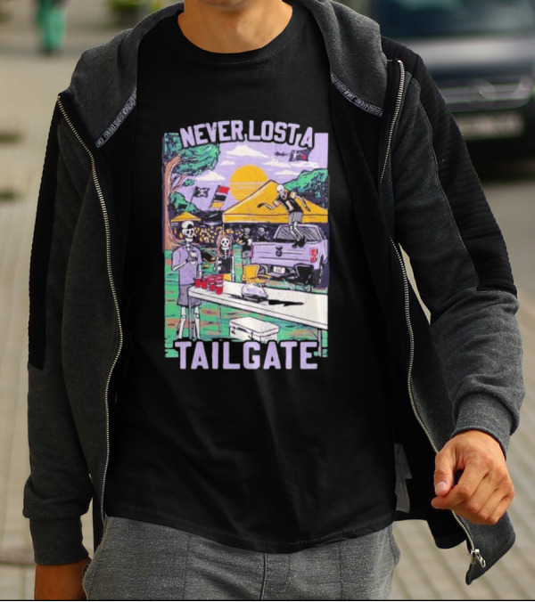 Never Lost A Tailgate Skeleton Party Scene T-Shirt