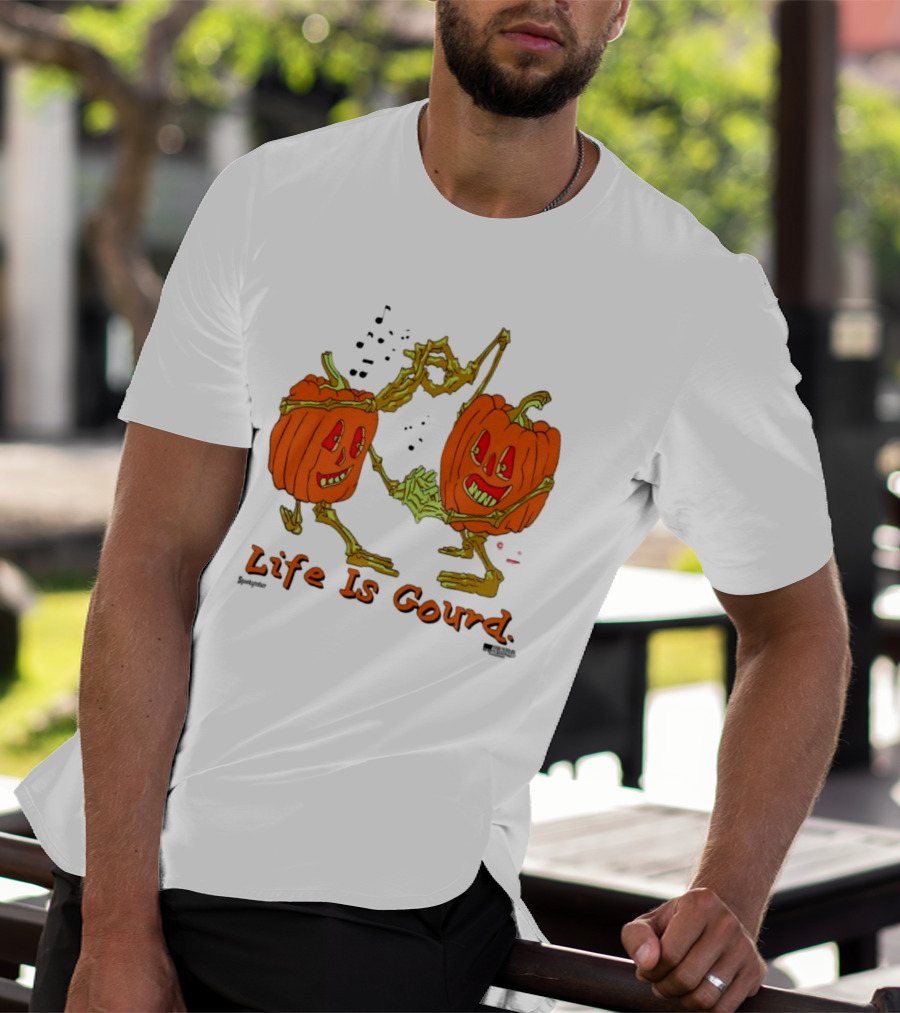 Online Ceramics Dancing Skeleton Pumpkins Life Is Gourd T-Shirt