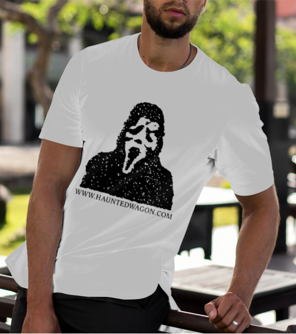 Onlineceramics Haunted Wagon Scream Mask Silhouette Www.hauntedwagon.com T-Shirt
