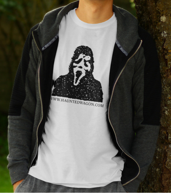 Onlineceramics Haunted Wagon Scream Mask Silhouette Www.hauntedwagon.com T-Shirt
