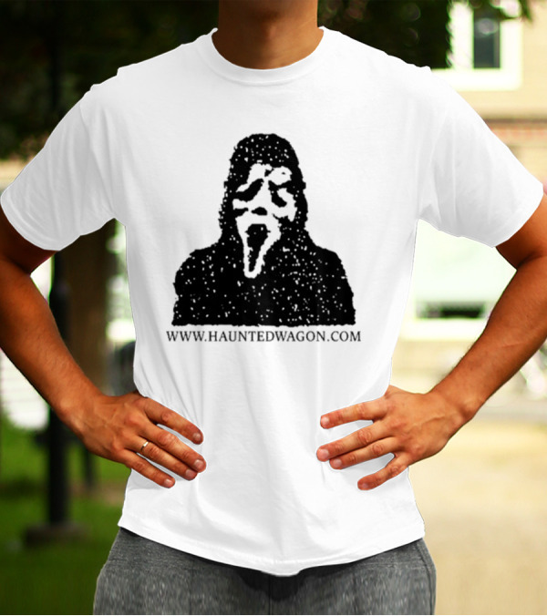 Onlineceramics Haunted Wagon Scream Mask Silhouette Www.hauntedwagon.com T-Shirt