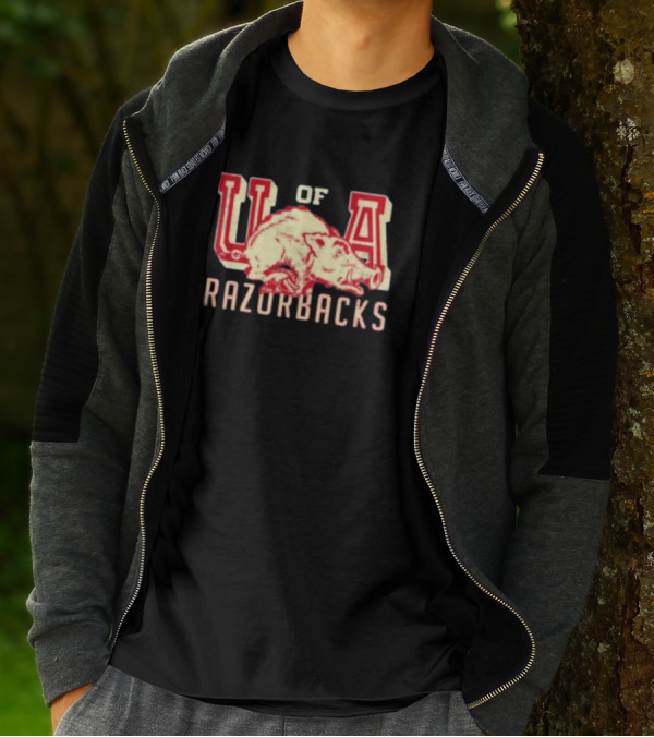 U Of A Razorbacks Retro Script University Of Arkansas Vault T-Shirt