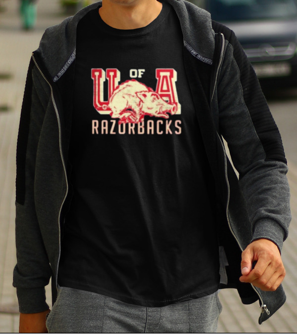 U Of A Razorbacks Retro Script University Of Arkansas Vault T-Shirt