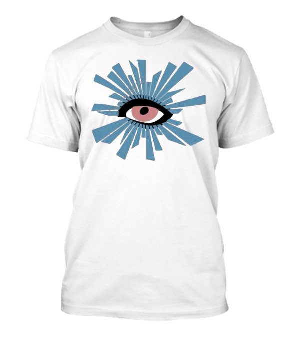 In Gothic Store House Of Errors Eye Design With Radiating Blue Shards T-Shirt