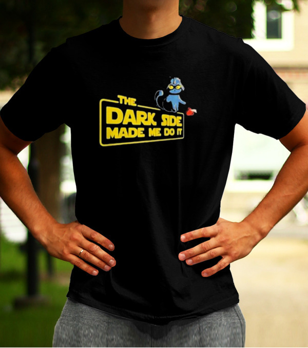 The Dark Side Made Me Do It Cat With Mask And Red Balloon T-Shirt