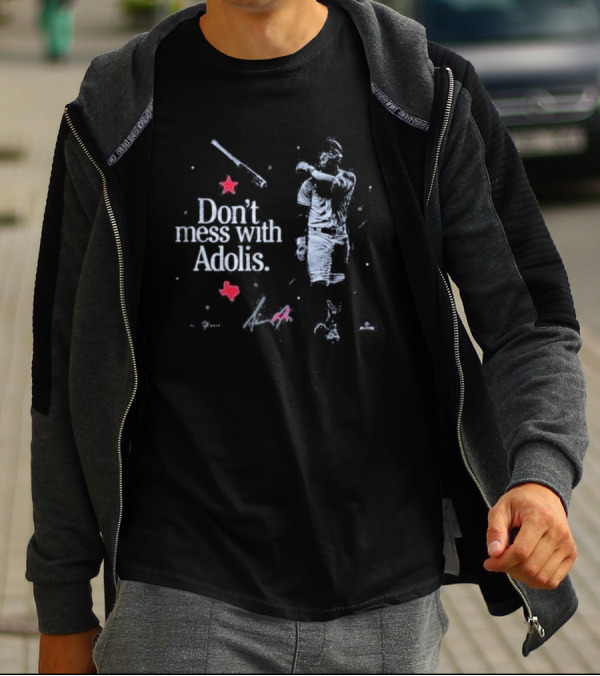 Don't Mess With Adolis Baseball Star Iconic Gesture With Red Star And Signature T-Shirt