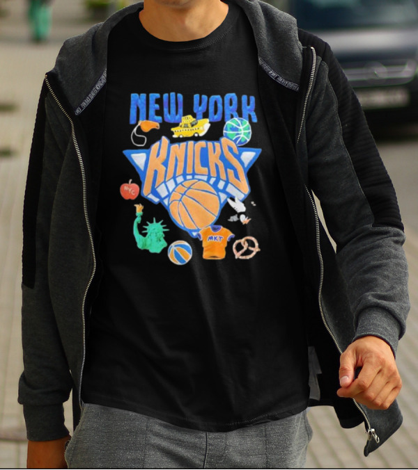 New York Knicks NBA Market Claymation NYC Basketball Iconic Symbols T-Shirt
