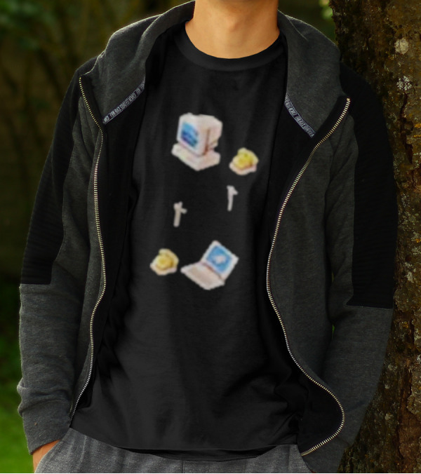 Wilbur’s Dial Up Vintage Computer And Classic Yellow Telephones Nostalgia T-Shirt
