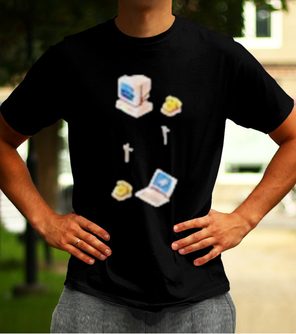 Wilbur’s Dial Up Vintage Computer And Classic Yellow Telephones Nostalgia T-Shirt