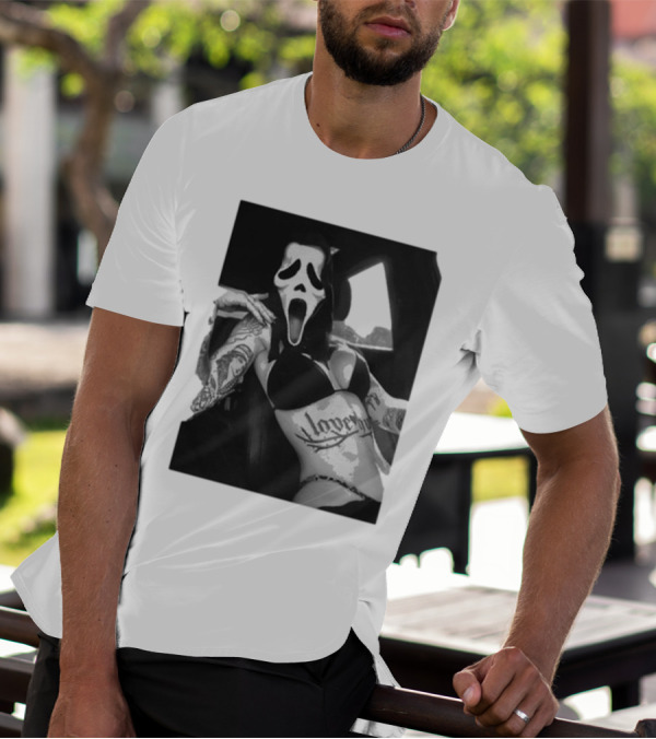 Scream If U Need Me Ghost Face Love Tattoo T-Shirt