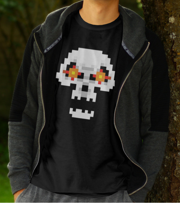 Crossing Skull Pixel T-Shirt