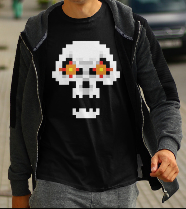 Crossing Skull Pixel T-Shirt