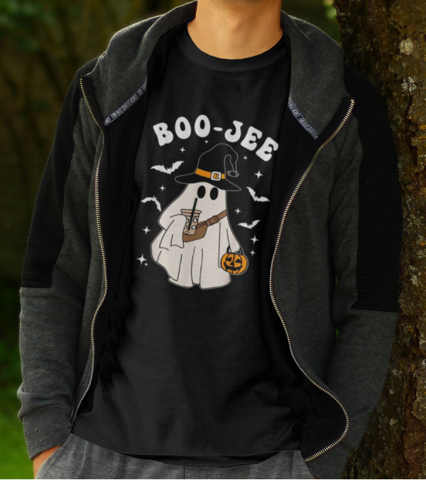 Boo Jee Ghost Halloween Costume Witch Hat Coffee Pumpkin T-Shirt