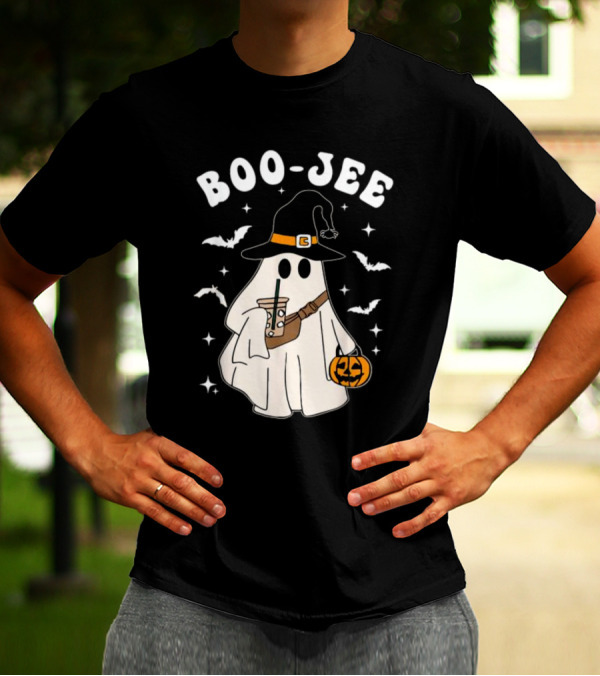 Boo Jee Ghost Halloween Costume Witch Hat Coffee Pumpkin T-Shirt