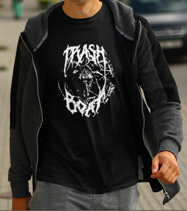 Trash Boat Halloween Occult Symbol Black T-Shirt