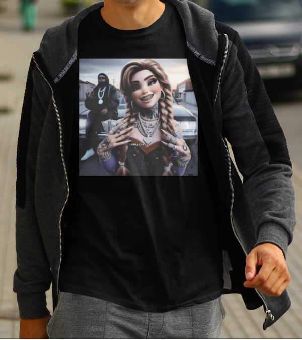 Anna Disney Grill Tattooed Street Style With Braids And Bling T-Shirt