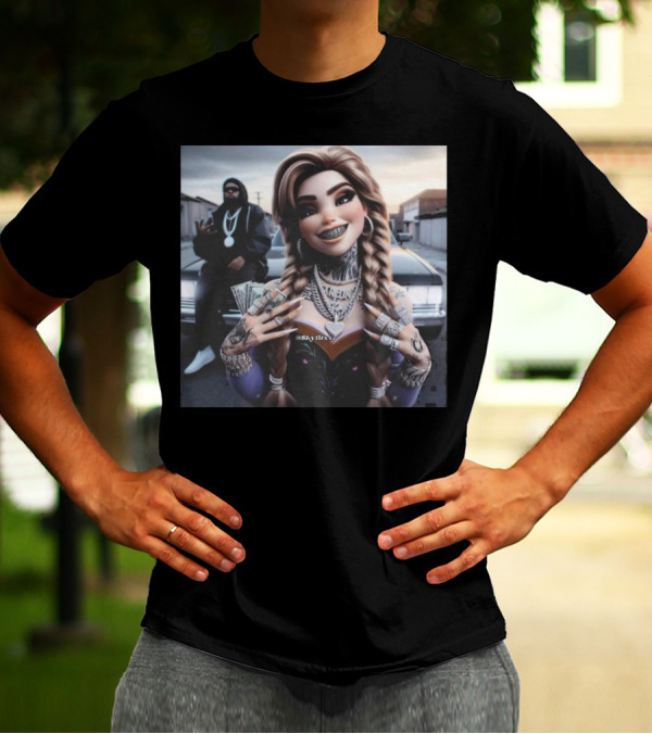 Anna Disney Grill Tattooed Street Style With Braids And Bling T-Shirt