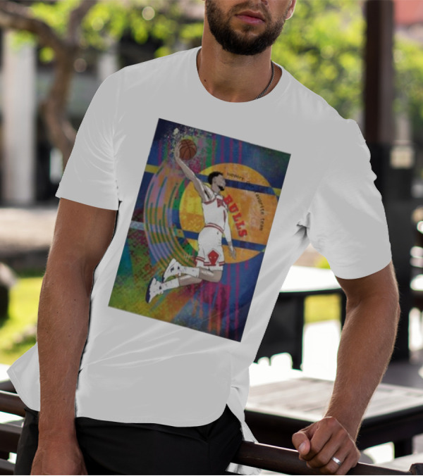 Support Favorite Team Bulls Basketball Player A Special For Chicago Fans Colorful T-Shirt