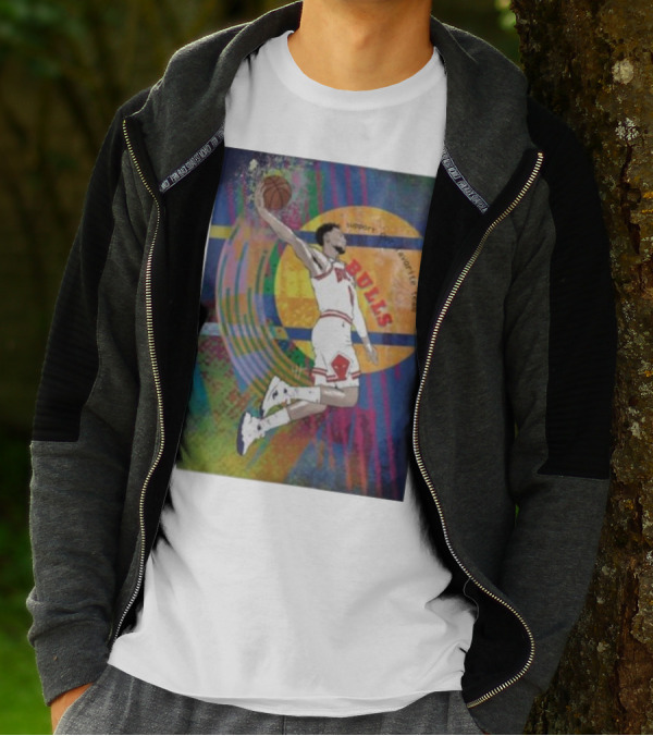 Support Favorite Team Bulls Basketball Player A Special For Chicago Fans Colorful T-Shirt