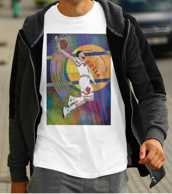 Support Favorite Team Bulls Basketball Player A Special For Chicago Fans Colorful T-Shirt
