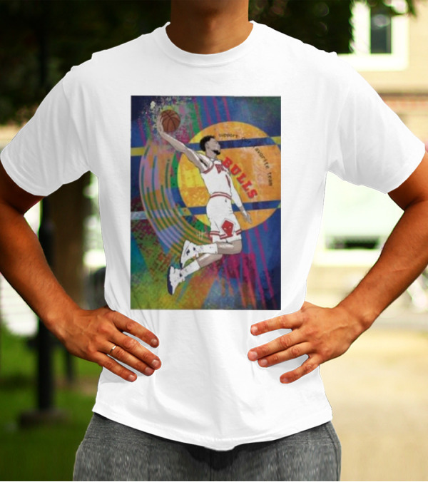 Support Favorite Team Bulls Basketball Player A Special For Chicago Fans Colorful T-Shirt