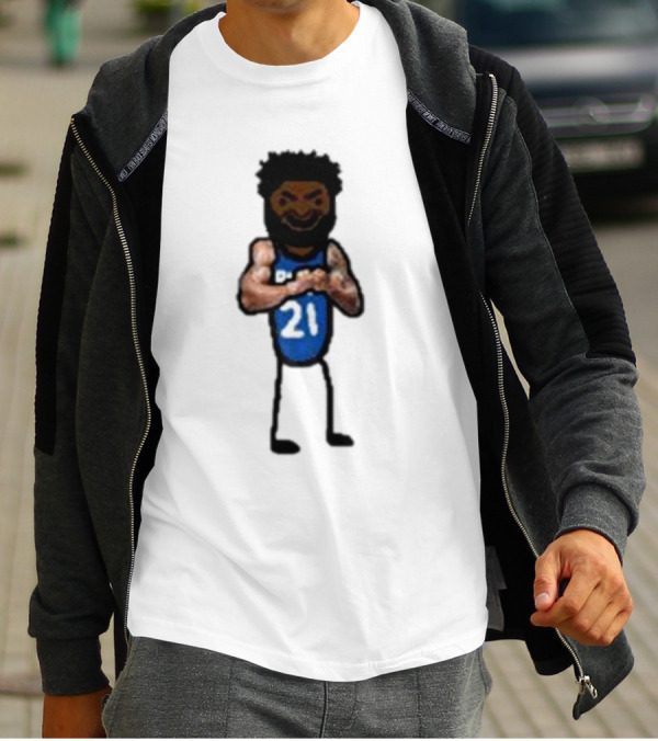 Nbapaint Joel Embeast Mode Cartoon 21 Jersey Basketball Stick Figure T-Shirt