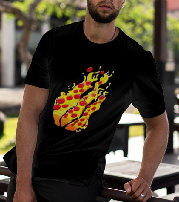 Preston Stylez Fire Pizza Flaming Pepperoni Blaze T-Shirt