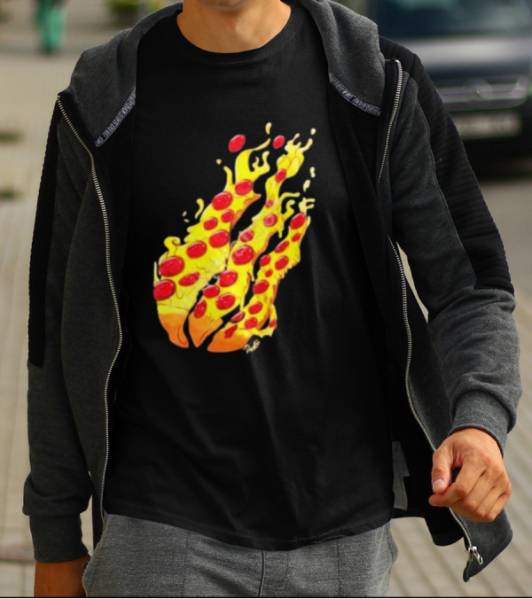 Preston Stylez Fire Pizza Flaming Pepperoni Blaze T-Shirt