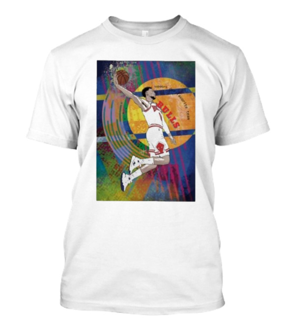 Basketball Player A Support Colorful Chicago Bulls Fans T-Shirt