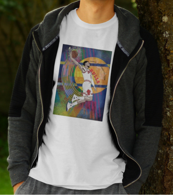 Basketball Player A Support Colorful Chicago Bulls Fans T-Shirt