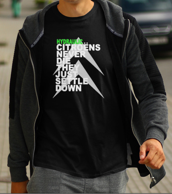 Hydraulic Citroens Never Die They Just Settle Down Chevrons T-Shirt