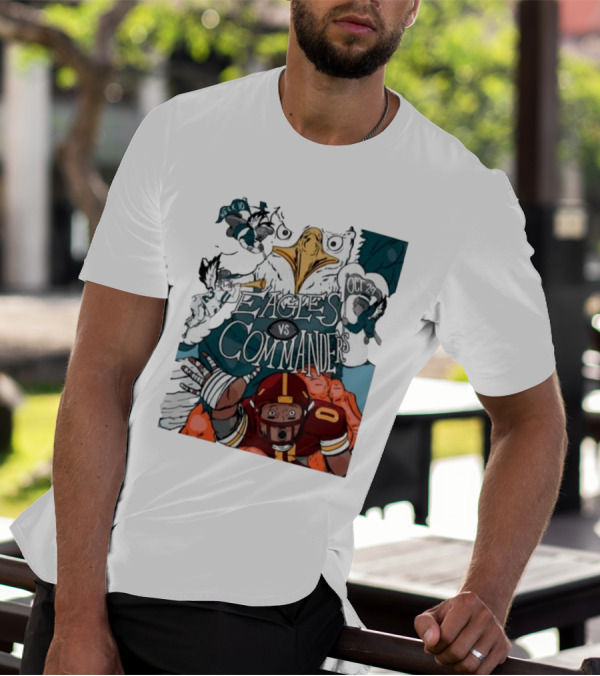 Eagles Vs Commanders Cartoon October 29 Football Showdown T-Shirt