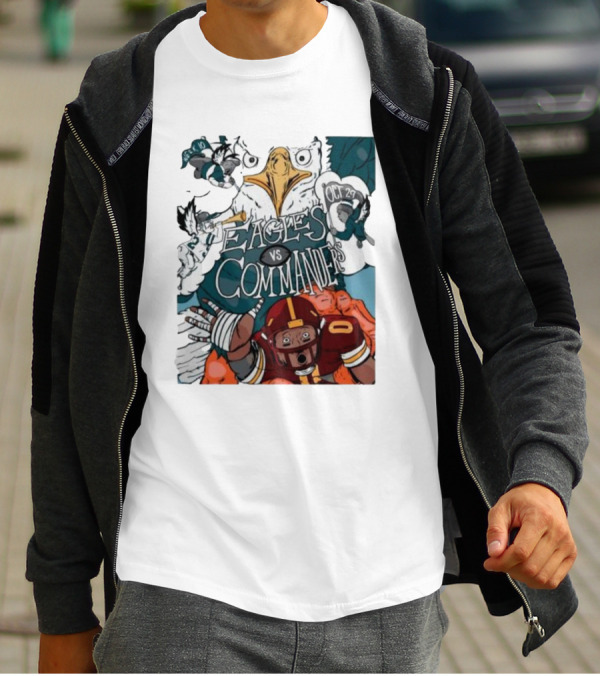 Eagles Vs Commanders Cartoon October 29 Football Showdown T-Shirt