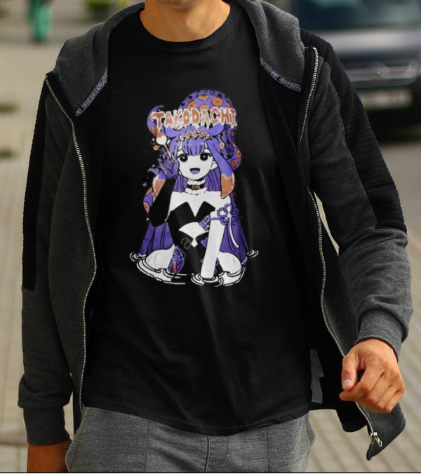 Takodachi Anime-Inspired Character With Purple And Orange Accents T-Shirt